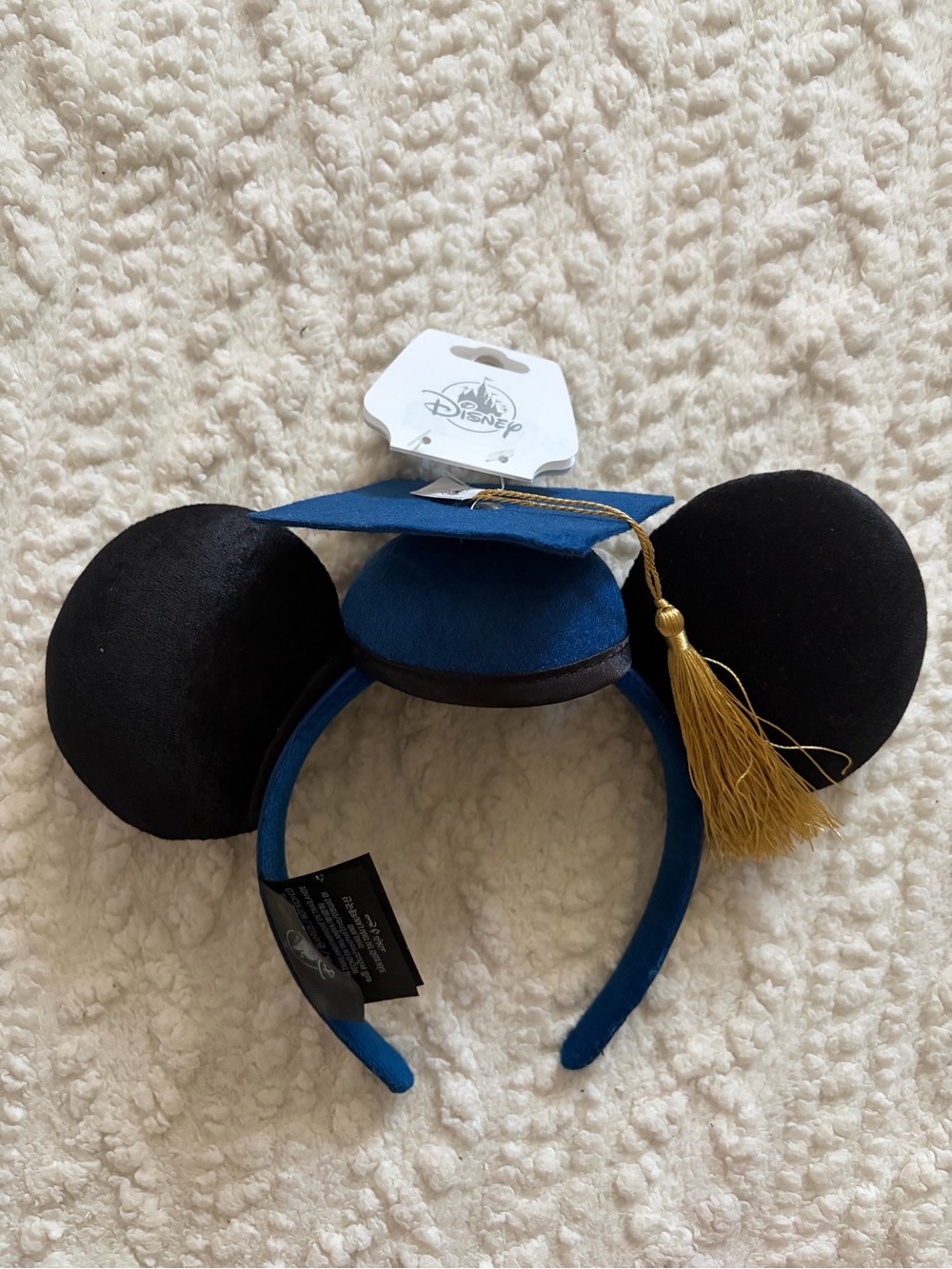Disney Graduation Mickey Ears Headband with Gold Tassel - NWT